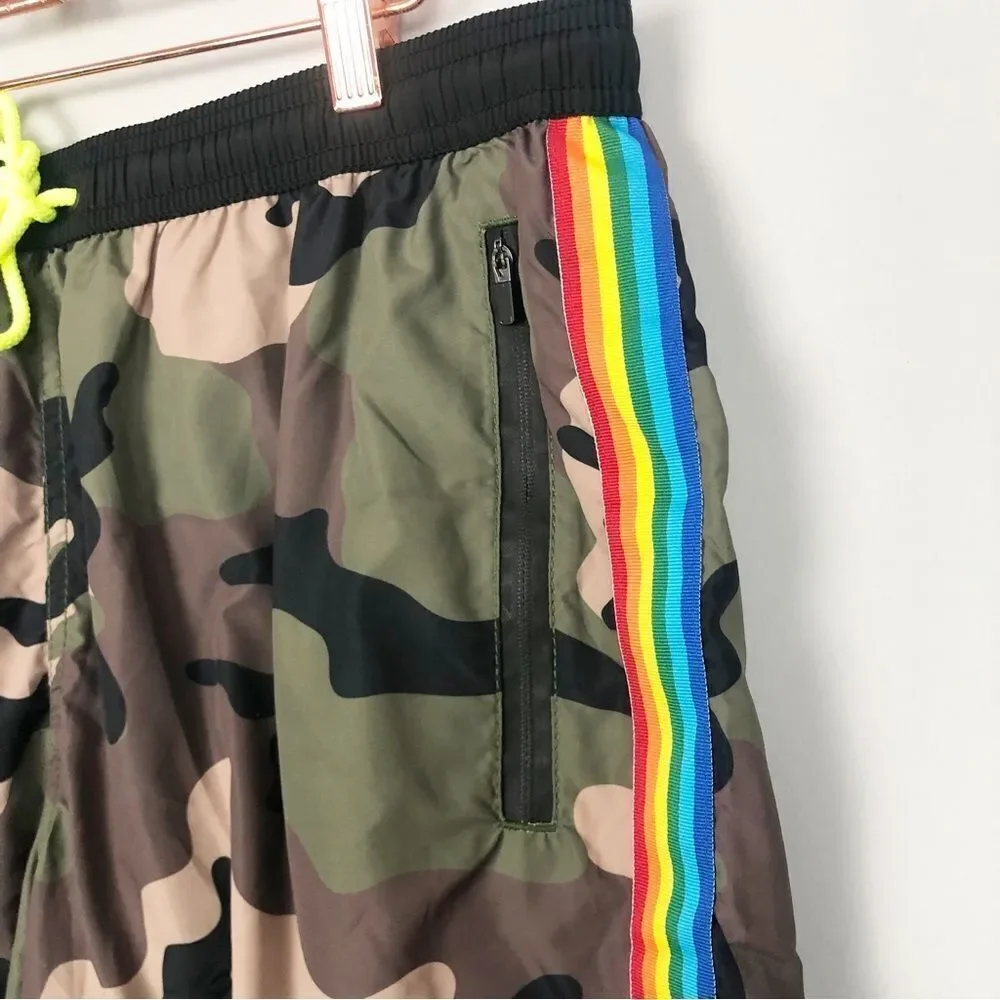 MC2 SAINT BARTH | Men’s Classic Camo Swim Shorts Side Stripe Size X-Large